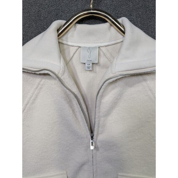 Joie Jacket Womens Small Petite Premium Fleece Pockets Full Zip Collar Cream - Picture 3 of 12